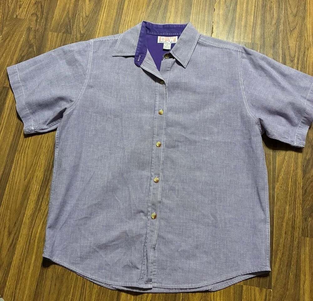 BAW Athletic Wear Men's Short Sleeve Button-Down Checked Casual Shirt